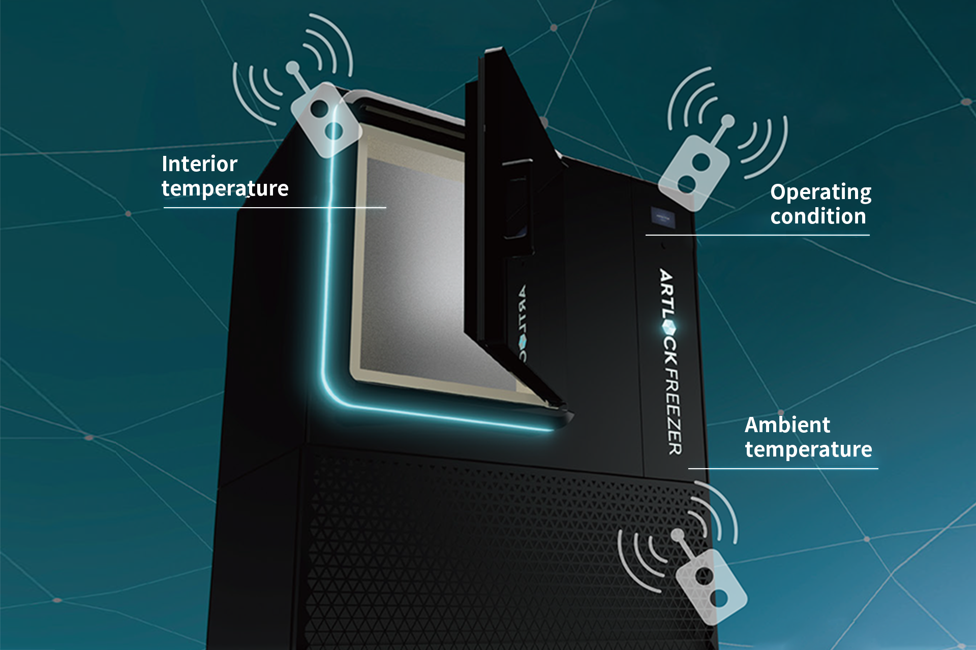 It automatically detects the internal temperature, ambient temperature, and operational status.